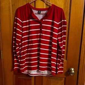 SHEIN Red and White Striped Top